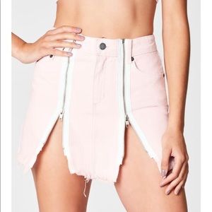 Carmar Pink Zip Mini Skirt